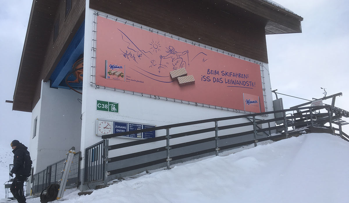 Werbetransparent Skigebiet Sölden